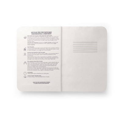 TEAPAD SEMI-RIGID. A5 notepad with semi-rigid cover made from tea leafs waste (65)